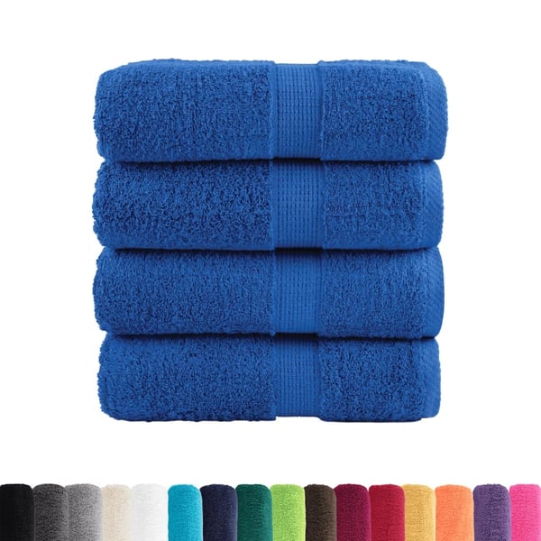 vidaXL Premium gjestehåndklær SOLUND 4 stk blå 30x50 cm 600gsm
