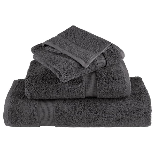 vidaXL Premium håndklær SOLUND 10 stk antrasitt 100x200 cm 600gsm