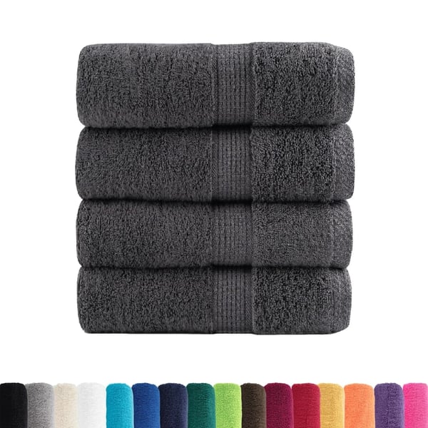 vidaXL Premium vaskehåndklær SOLUND 4 stk antrasitt 30x30cm 600gsm