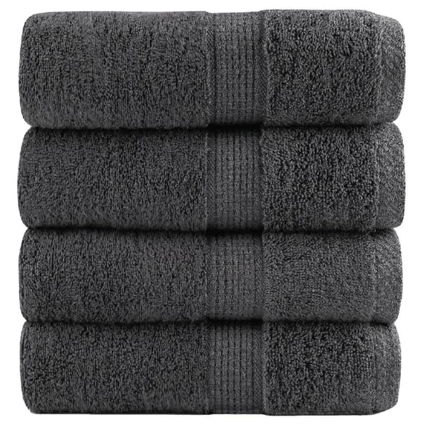 vidaXL gæstehåndklæder SOLUND 4 stk. Premium 30x50 cm 600g/m2 antracit