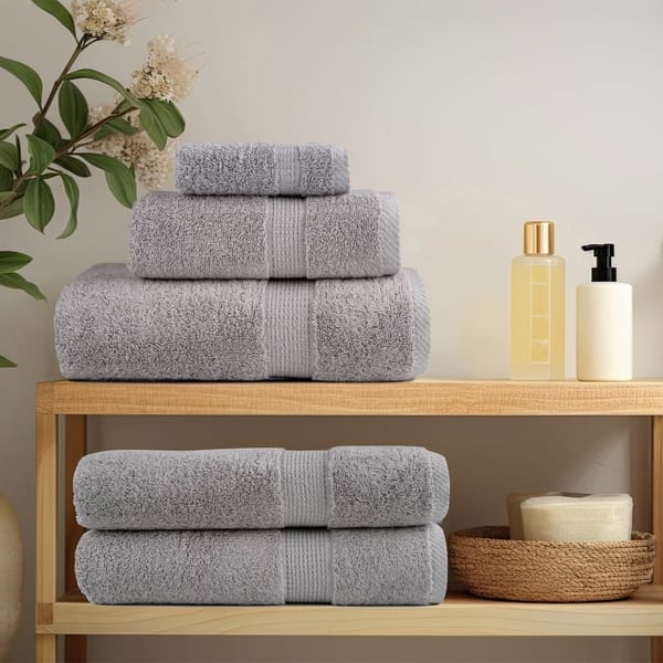 vidaXL Premium gjestehåndklær SOLUND 4 stk grå 30x50 cm 600gsm