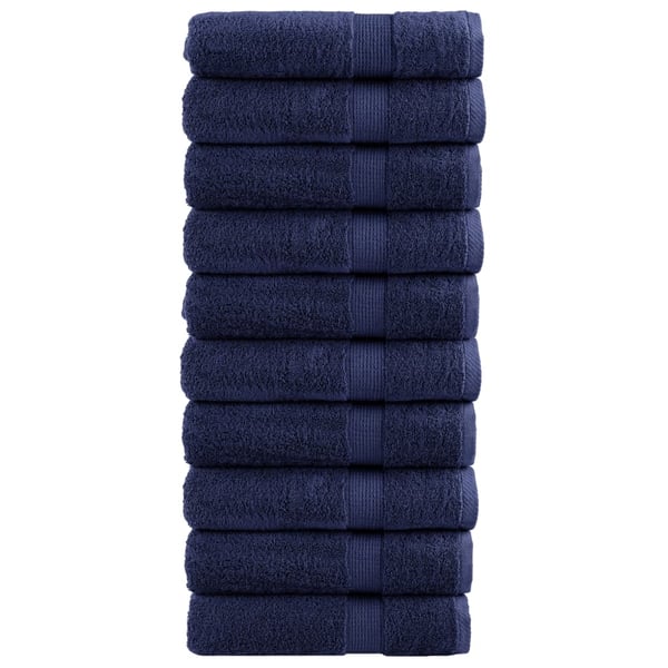 vidaXL Premium badehåndklær SOLUND 10 stk marineblå 100x150 cm 600gsm