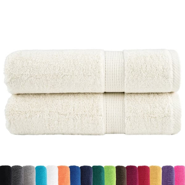 vidaXL Premium håndklær SOLUND 2 stk kremhvit 50x100cm 600 g/m2