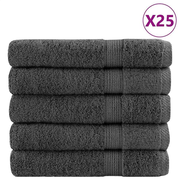 vidaXL Premium handdukar SOLUND 25 st antracit 100x200cm 600gsm