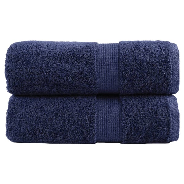 vidaXL Premium vaskehåndklær SOLUND 2 stk marineblå 30x30cm 600gsm