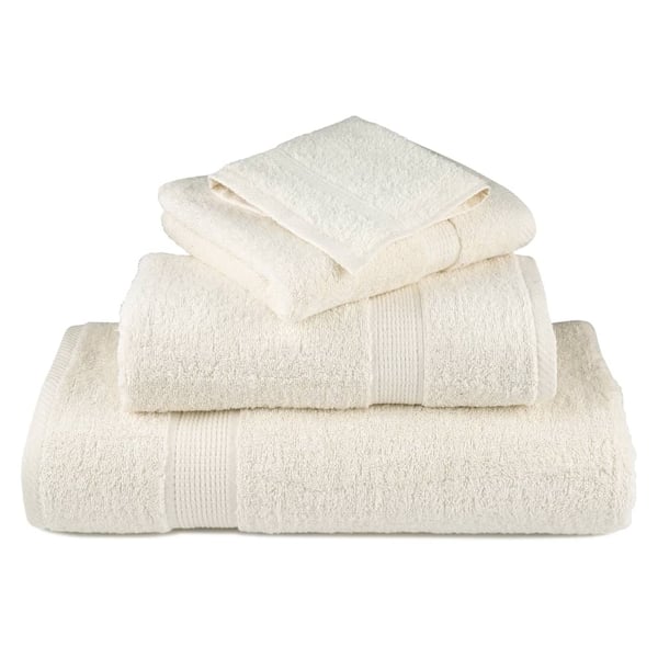 vidaXL Premium vaskehåndklær SOLUND 10 stk kremfargede 30x30 cm 600 gsm