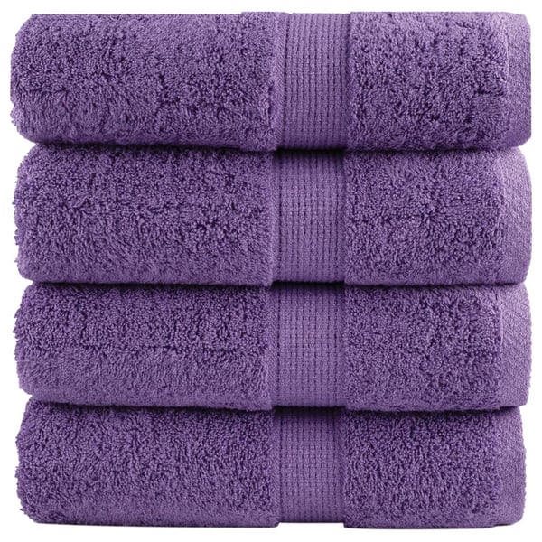 vidaXL gæstehåndklæder SOLUND 4 stk. Premium 30x50 cm 600 g/m2 lilla
