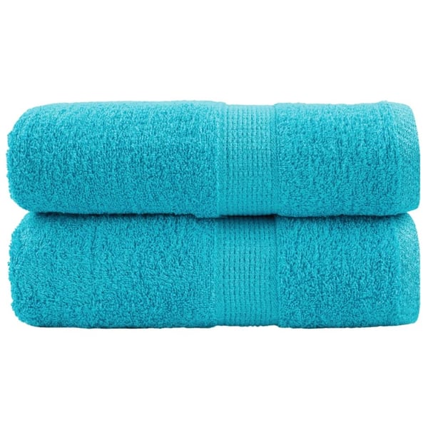 vidaXL Premium vaskehåndklær SOLUND 2 stk turkis 30x30 cm 600 gsm