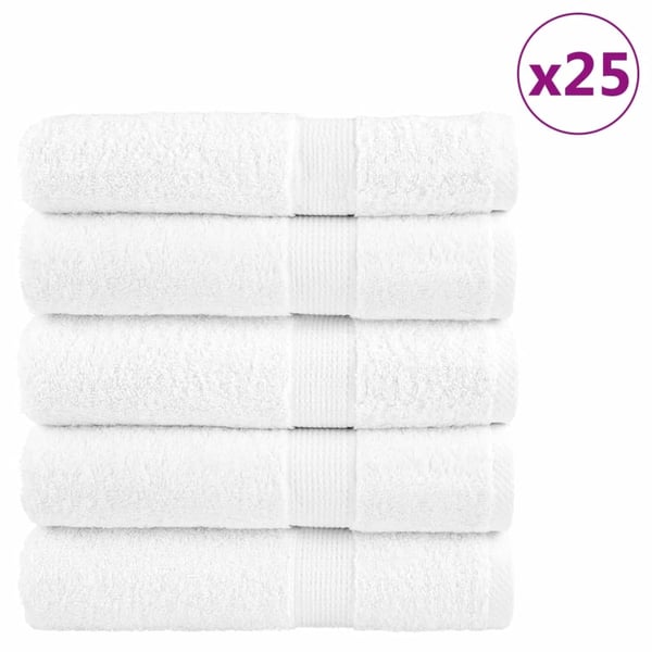 vidaXL Premium badehåndklær SOLUND 25 stk hvit 100x150 cm 600gsm