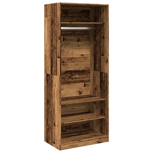 vidaXL klædeskab 80x50x200 cm konstrueret træ gammelt træ-look