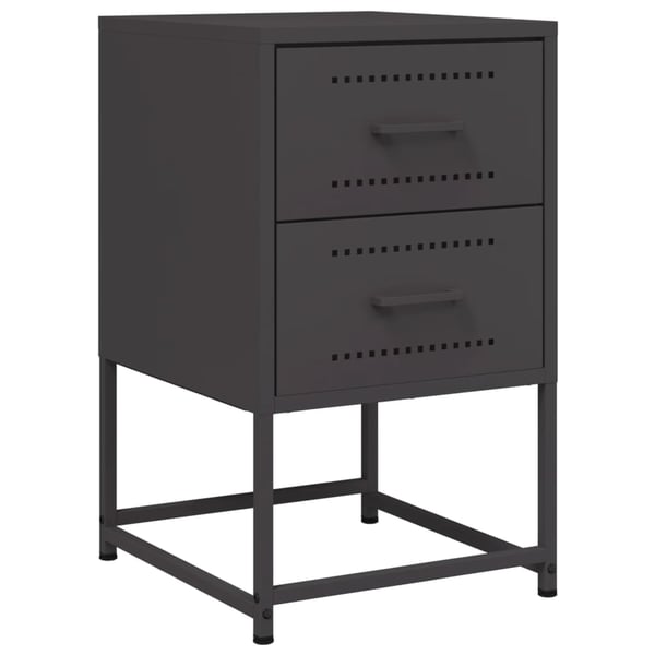 vidaXL sengeborde 2 stk. 36x39x60,5 cm stål sort