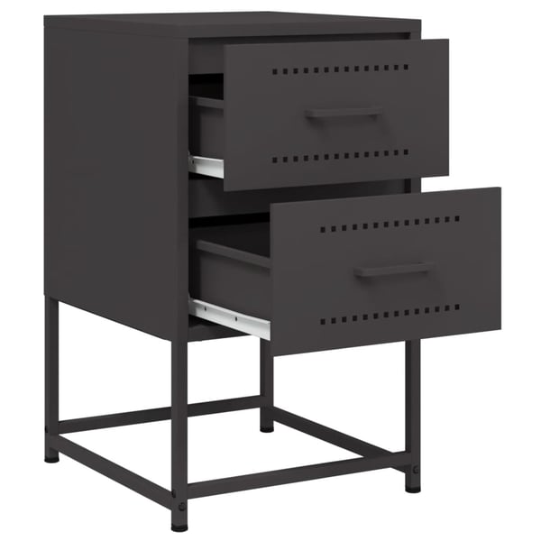 vidaXL sengeborde 2 stk. 36x39x60,5 cm stål sort