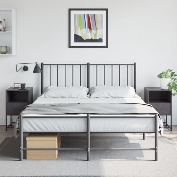 vidaXL sengeborde 2 stk. 36x39x60,5 cm stål sort