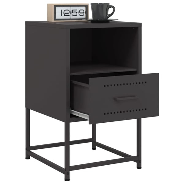 vidaXL sengeborde 2 stk. 36x39x60,5 cm stål sort