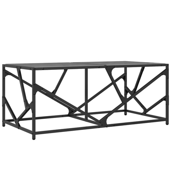 vidaXL sofabord med sort glastop 98,5x50x41 cm stål