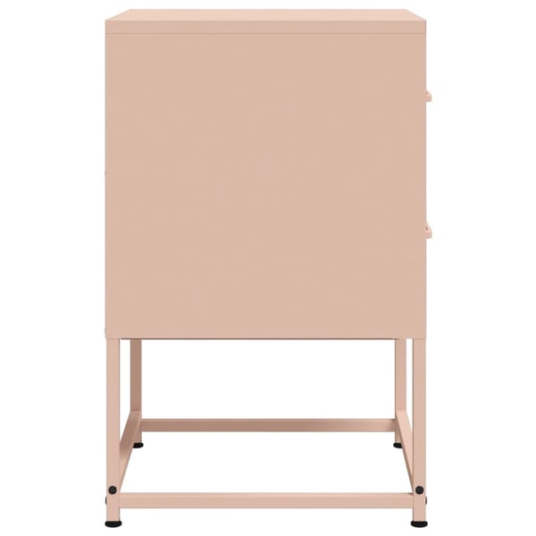 vidaXL Nattbord 2 stk rosa 36x39x60,5 cm stål