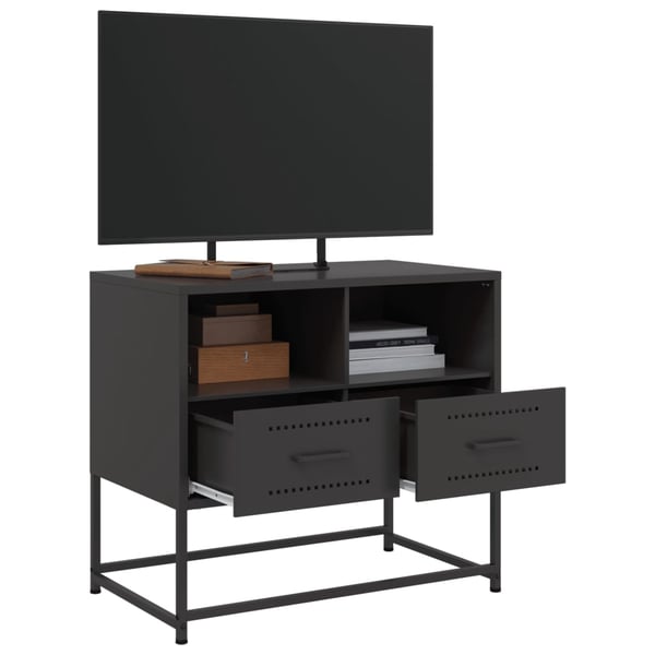 vidaXL TV-benk svart 68x39x60,5 cm stål