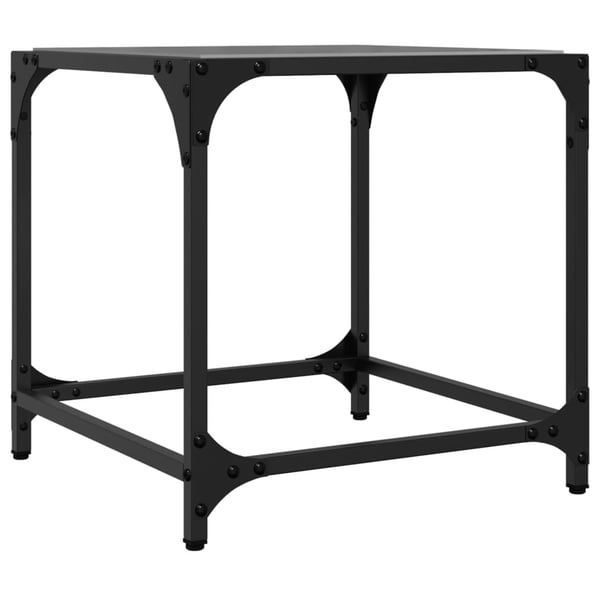 vidaXL sofaborde med sort glastop 2 stk 40x40x40 cm stål