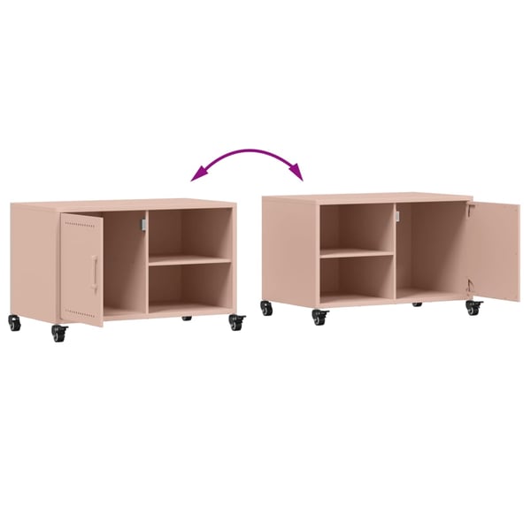 vidaXL TV-benk rosa 68x39x43,5 cm stål
