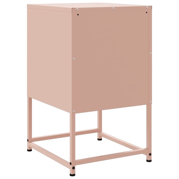 vidaXL sengebord 36x39x60,5 cm stål lyserød