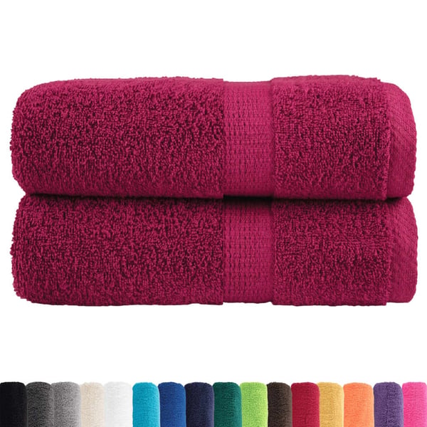 vidaXL Premium vaskehåndklær SOLUND 2 stk bordeaux 30x30cm 600gsm