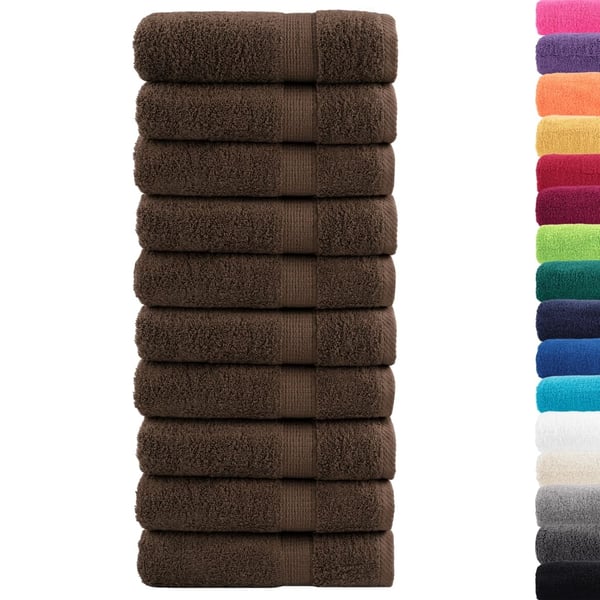 vidaXL Premium dusjhåndklær SOLUND 10 stk brun 70x140 cm 600gsm