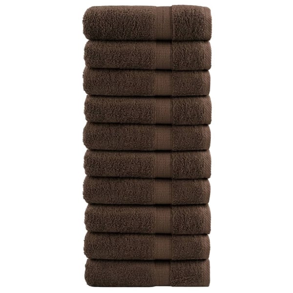 vidaXL Premium dusjhåndklær SOLUND 10 stk brun 70x140 cm 600gsm