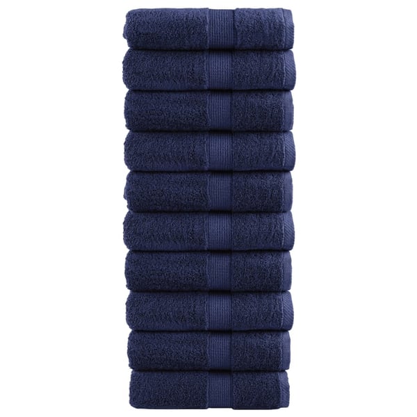 vidaXL gæstehåndklæder SOLUND 10stk. Premium 30x50cm 600g/m2 marineblå