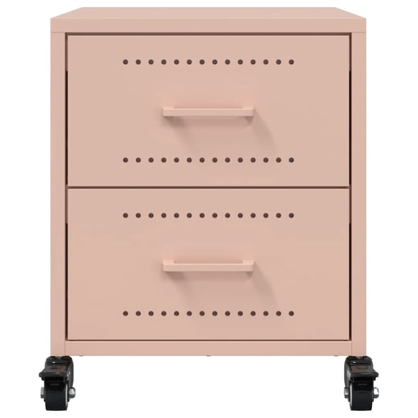 vidaXL Nattbord rosa 36x39x43,5 cm stål