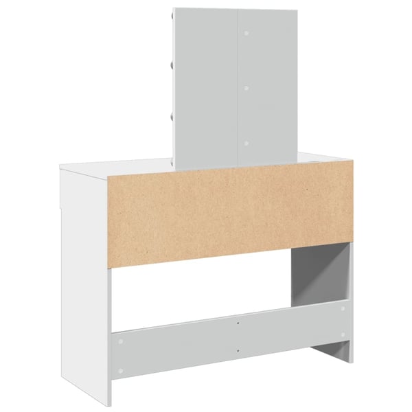 vidaXL Sminkebord med LED hvit 100x40x130 cm