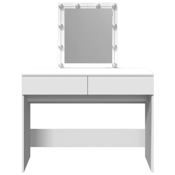 vidaXL Sminkebord med LED hvit 100x40x130 cm