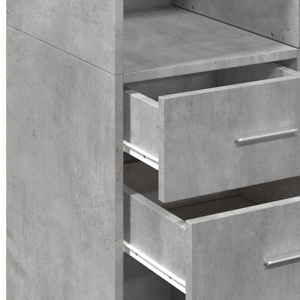 vidaXL Highboard betonggrå 70x42,5x185 cm konstruert tre