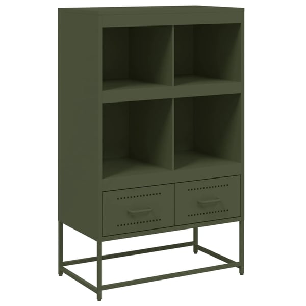 vidaXL højskab 68x39x111,5 cm stål olivengrøn