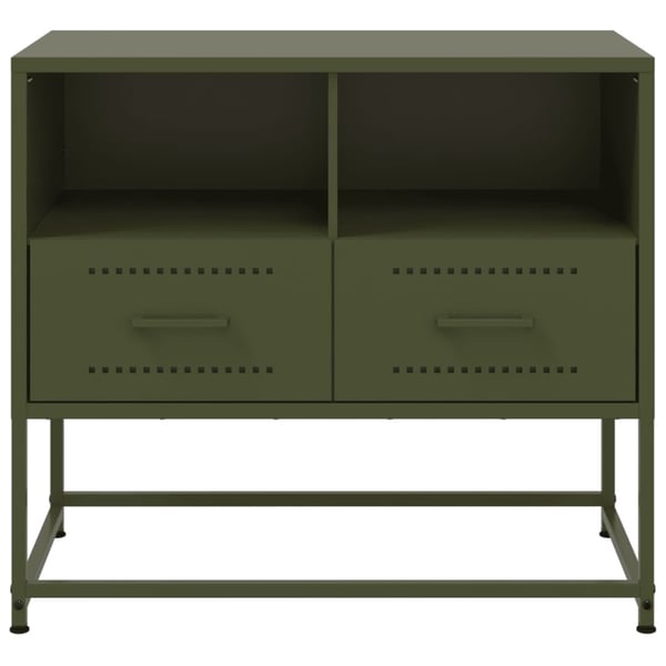vidaXL tv-bord 68x39x60,5 cm stål olivengrøn