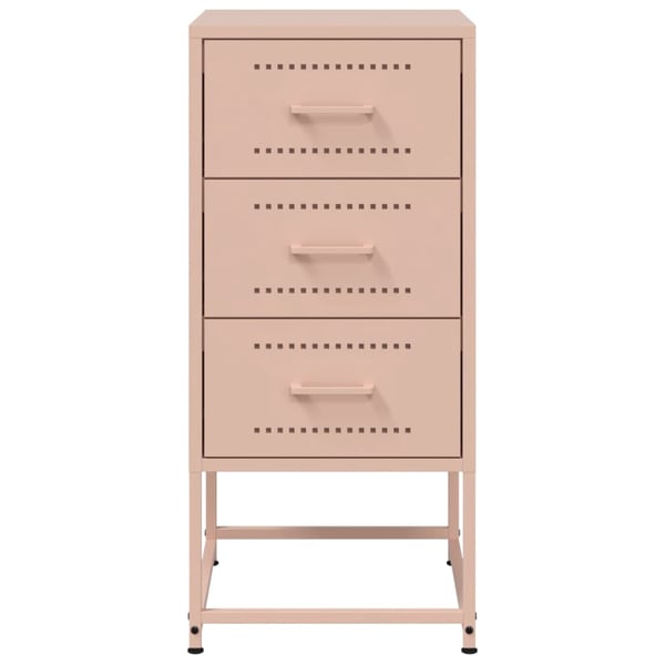 vidaXL Nattbord 2 stk rosa 36x39x78 cm stål