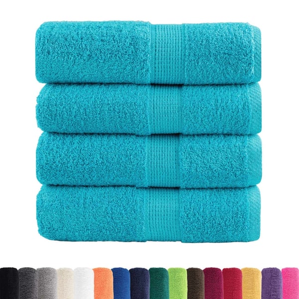 vidaXL Premium vaskehåndklær SOLUND 4 stk turkis 30x30 cm 600 gsm