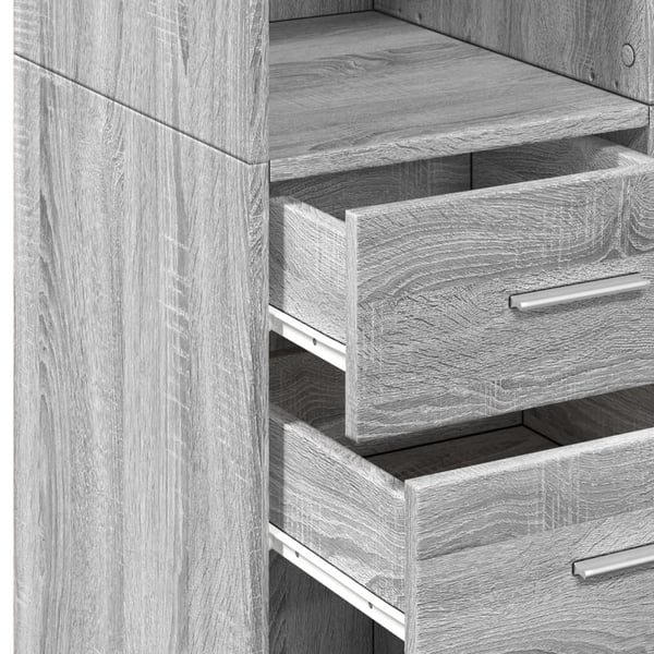 vidaXL Highboard grå sonoma 70x42,5x185 cm konstruert tre