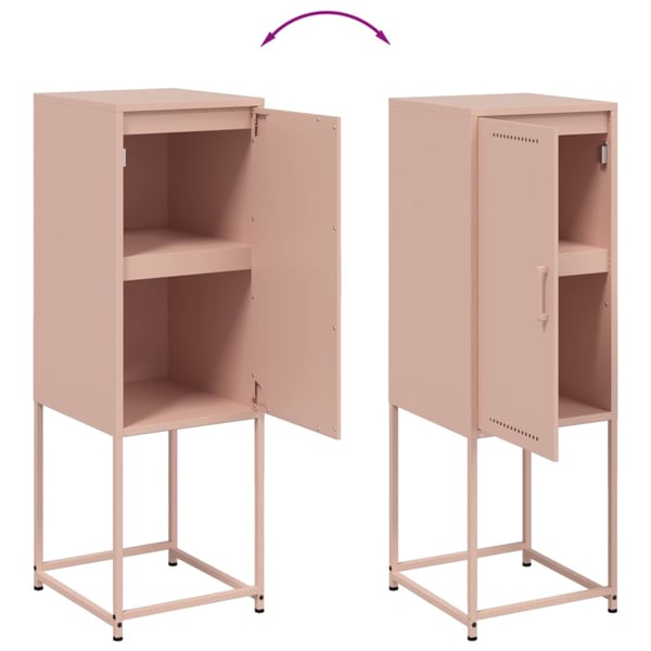 vidaXL Kaappi pinkki 36x39x107 cm teräs