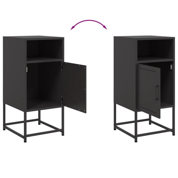 vidaXL sengeborde 2 stk. 36x39x78 cm stål sort