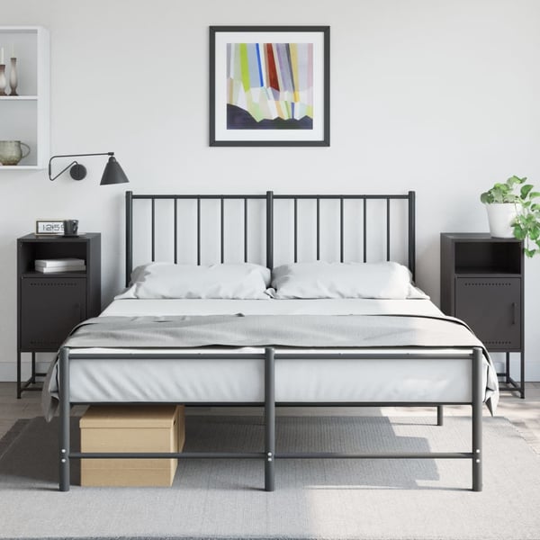 vidaXL sengeborde 2 stk. 36x39x78 cm stål sort