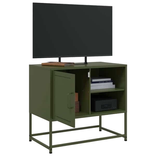 vidaXL tv-bord 68x39x60,5 cm stål olivengrøn