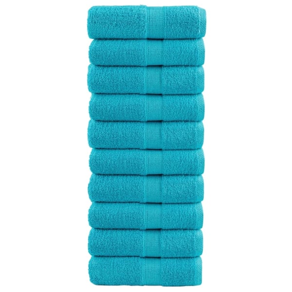 vidaXL håndklæder SOLUND 10 stk. Premium 30x30 cm 600 g/m2 turkis