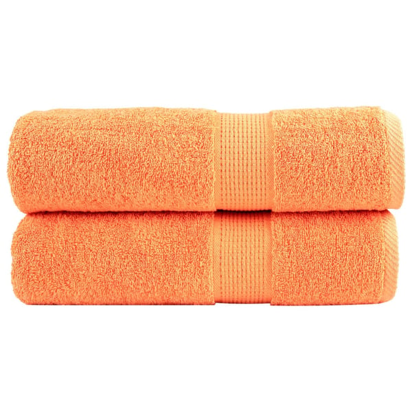 vidaXL Premium dusjhåndklær SOLUND 2 stk oransje 70x140cm 600g/m2