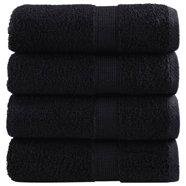 vidaXL gæstehåndklæder SOLUND 4 stk. Premium 30x50 cm 600 g/m2 sort