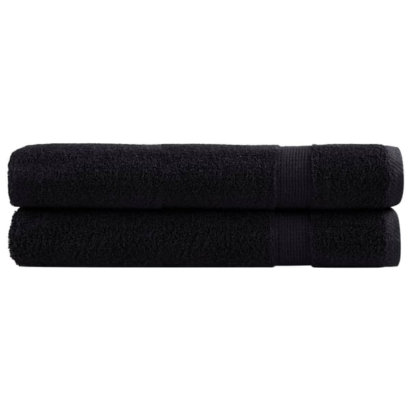 vidaXL Premium håndklær SOLUND 2 stk svart 80x200 cm 600 g/m2