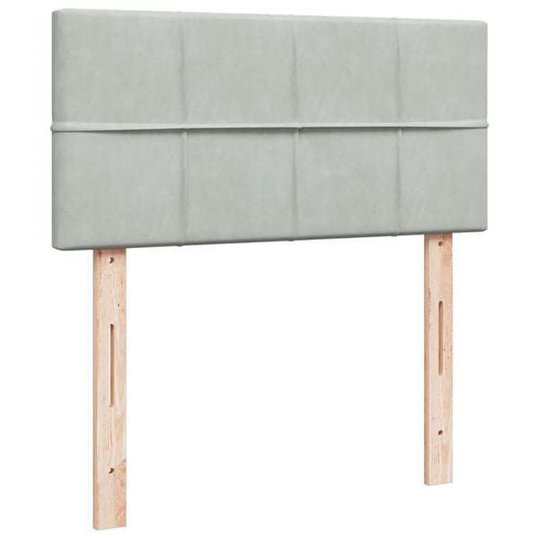 vidaXL kontinentalseng med madras 90x190 cm fløjl lysegrå