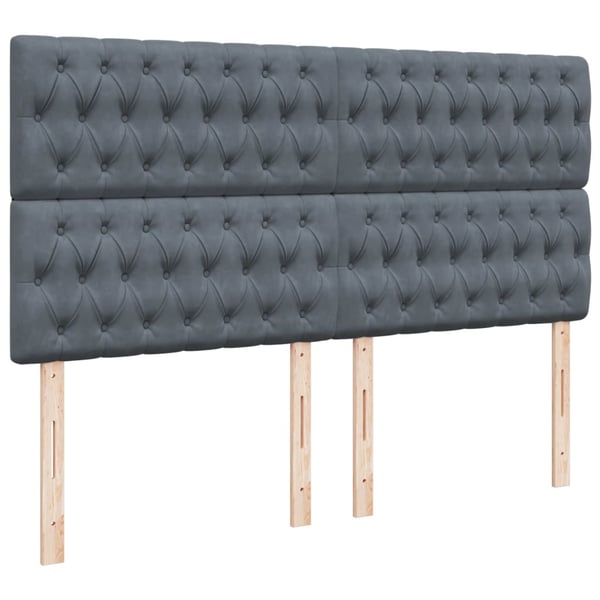 vidaXL kontinentalseng med madras 200x200 cm fløjl mørkegrå