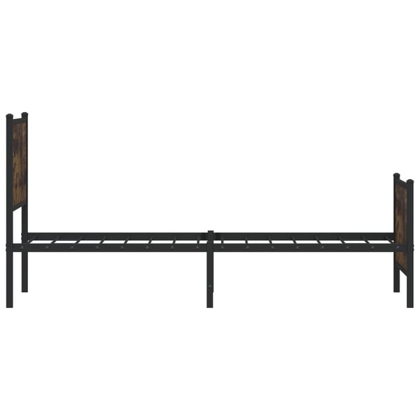 vidaXL Sengeramme i metall uten madrass røkt eik 90x190 cm
