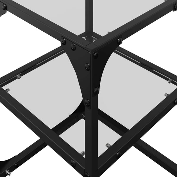 vidaXL Sofabord med gjennomsiktig glassplate 2 stk 30x30x45 cm stål