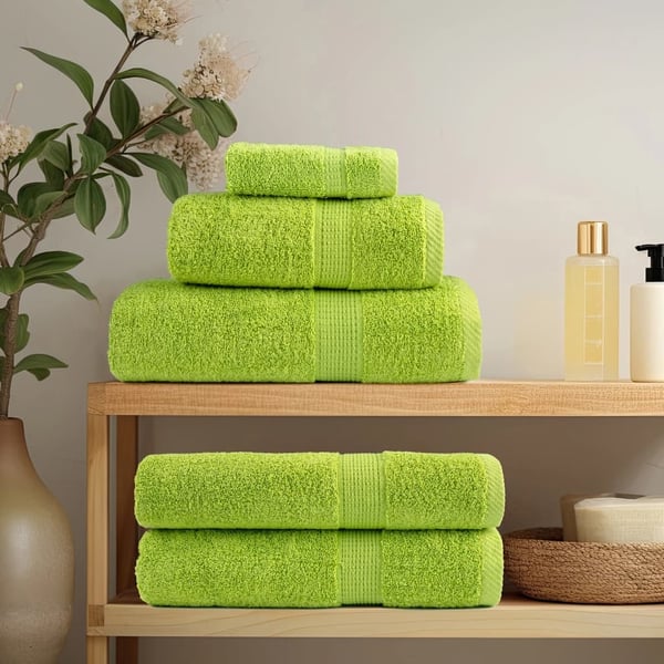vidaXL Premium gjestehåndklær SOLUND 4 stk eplegrønn 30x50cm 600g/m2